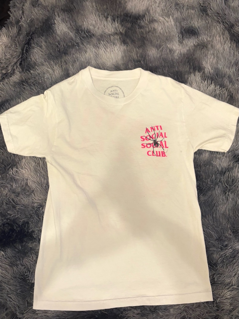 Anti Social Social Club Kids White Tee with Pink Logo
